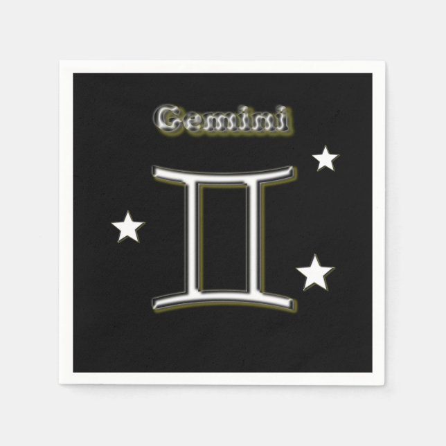 Serviette En Papier Symbole chrome Gemini (Devant)