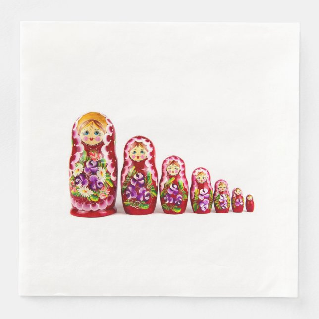 Serviette En Papier Symbole culturel en bois de Matryoshka - russe (Devant)