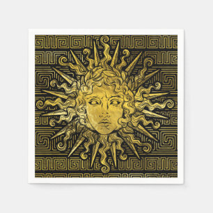 Serviette En Papier Symbole d'Apollo Sun sur le motif principal grec