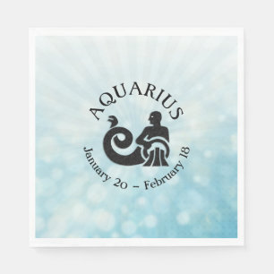 Serviette En Papier SYMBOLE D'Astrologie Aquarius Horoscope Symbole Zo