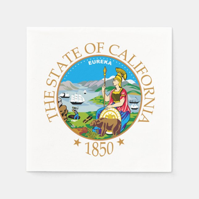 Serviette En Papier Symbole de Californie (Devant)