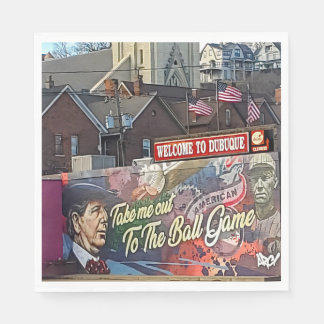 Serviette En Papier Symbole de Dubuque, Iowa avec drapeau américain