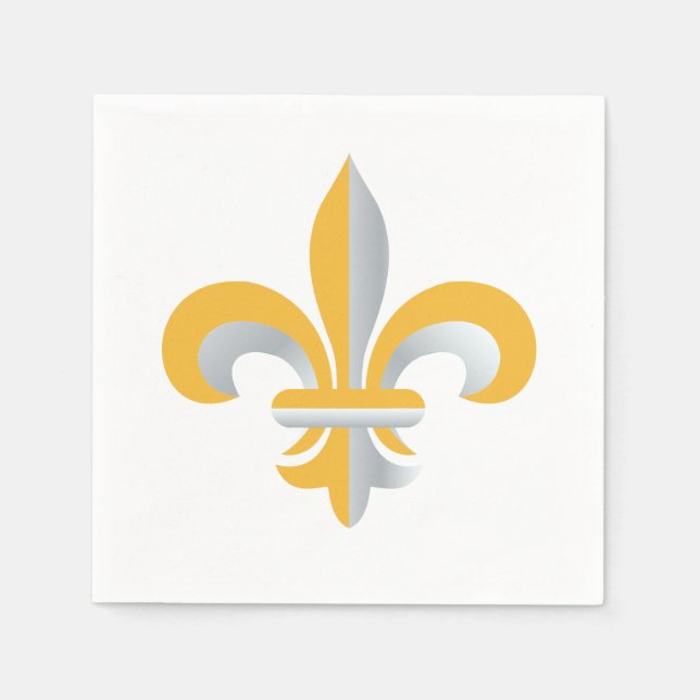 Serviette En Papier Symbole de Fleur de Lis (Devant)