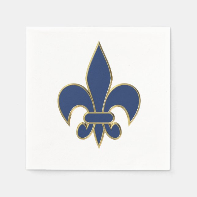 Serviette En Papier Symbole de Fleur de Lis (Devant)