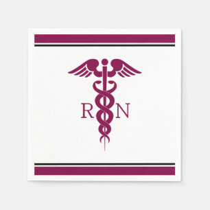 Serviette En Papier Symbole de la RN infirmière autorisée Simple Red C