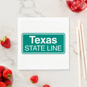 Serviette En Papier SYMBOLE DE LA ROUTE DU Texas State Line