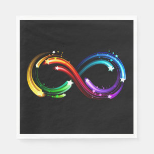 Serviette En Papier Symbole de l'infini des comètes arc-en-ciel
