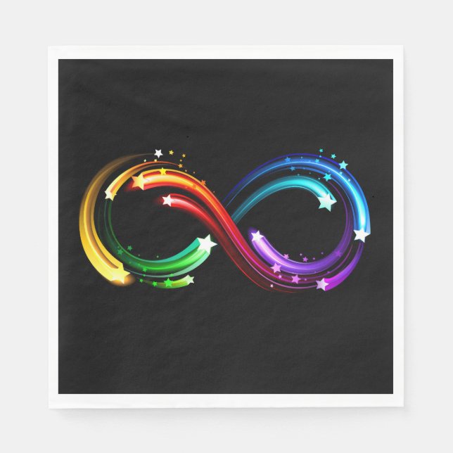 Serviette En Papier Symbole de l'infini des comètes arc-en-ciel (Devant)