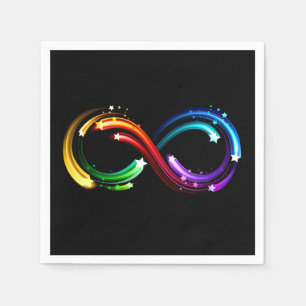 Serviette En Papier Symbole de l'infini des comètes arc-en-ciel