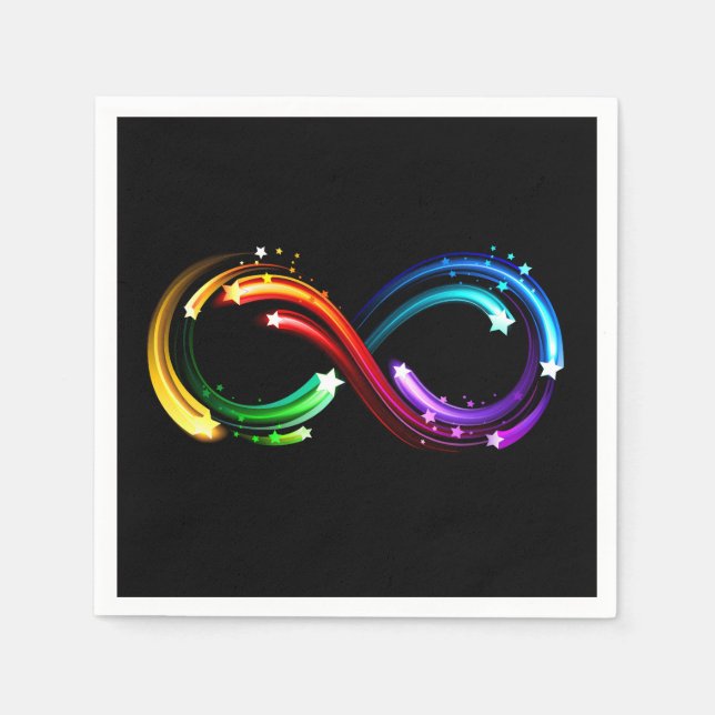 Serviette En Papier Symbole de l'infini des comètes arc-en-ciel (Devant)