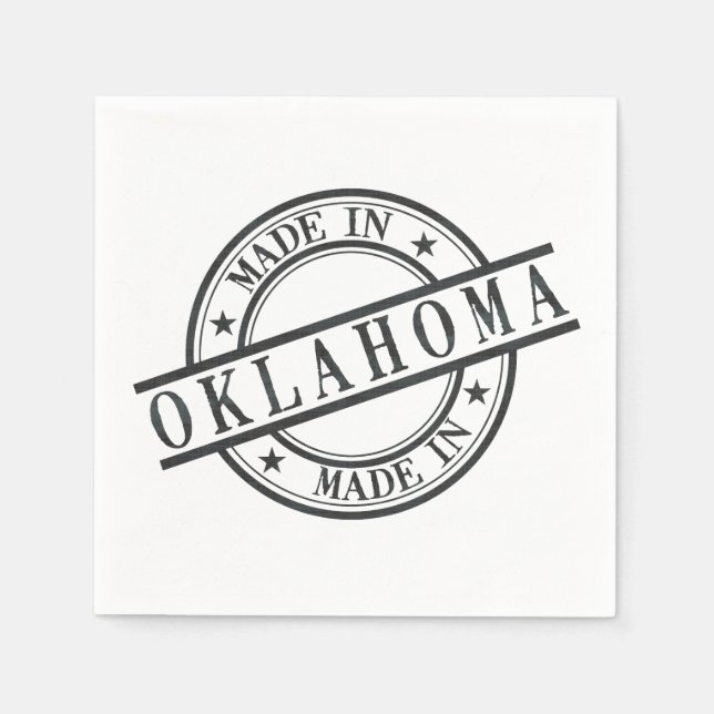 Serviette En Papier Symbole de logo Fabriqué en Oklahoma Stamp Style N (Devant)