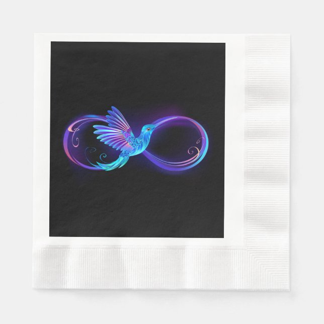 Serviette En Papier Symbole de Neon Infinity par Glowing Hummingbird (Devant)