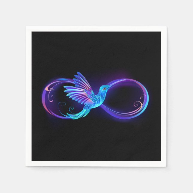 Serviette En Papier Symbole de Neon Infinity par Glowing Hummingbird (Devant)