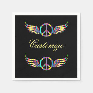 Serviette En Papier Symbole de paix hippie ailée Thunder_Cove