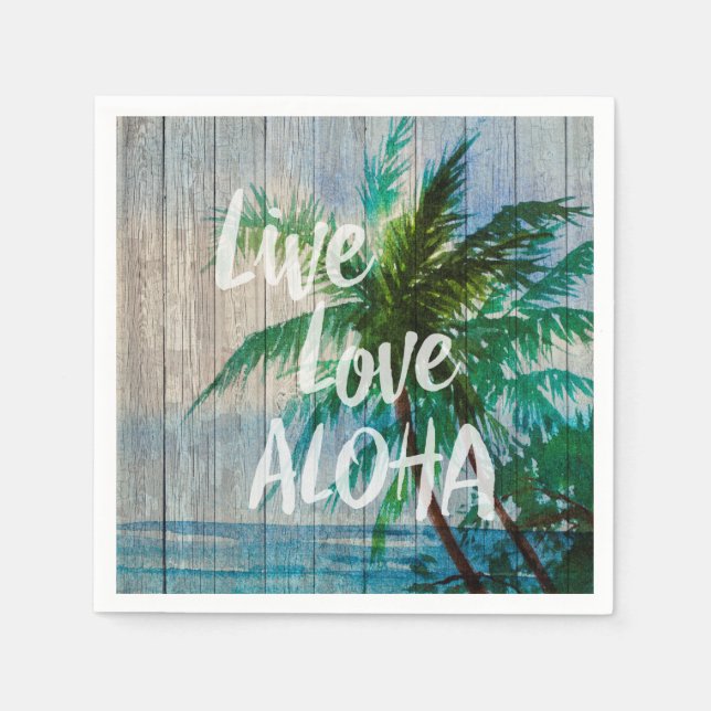 Serviette En Papier Symbole de plage Aloha Palm Tree (Devant)