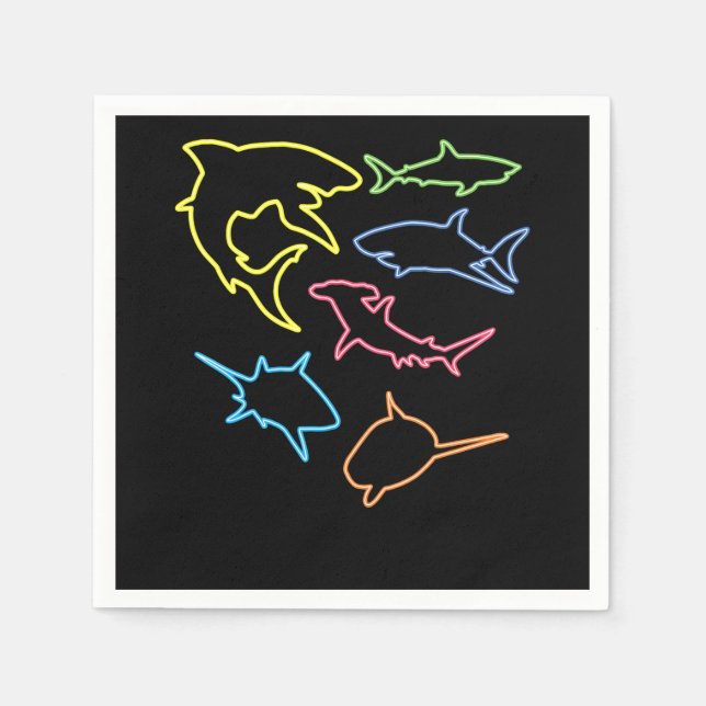 Serviette En Papier Symbole de requin - Cadeaux adorés de requins mign (Devant)