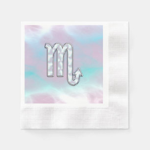 Serviette En Papier Symbole de Scorpio Zodiac dans Mother of Pearl Dec