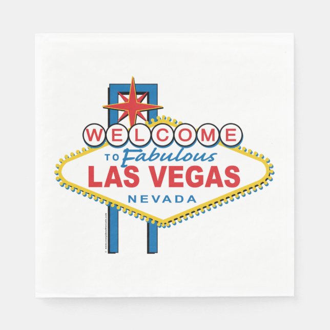 Serviette En Papier SYMBOLE DES MOTS D'ACCUEIL À Las Vegas (Devant)