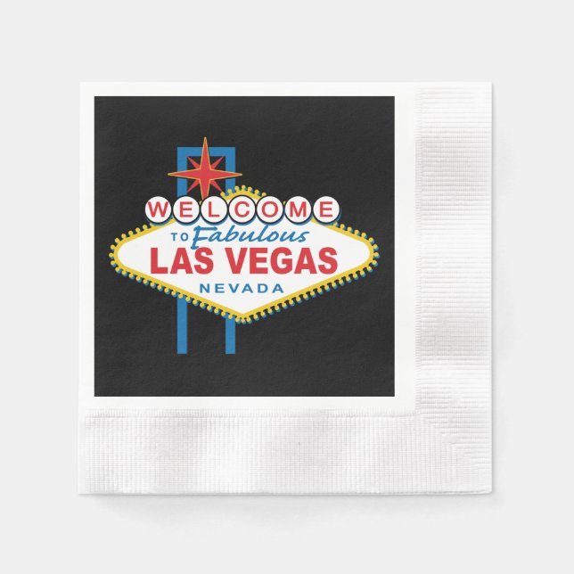 Serviette En Papier SYMBOLE DES MOTS D'ACCUEIL À Las Vegas (Devant)