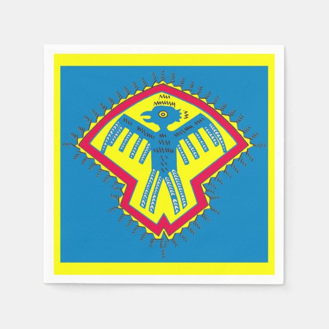 Serviette En Papier Symbole des oiseaux amérindiens (Devant)