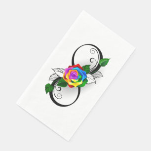 Serviette En Papier Symbole d'infini avec Rose arc-en-ciel