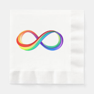 Serviette En Papier Symbole d'infinité arc-en-ciel stratifié