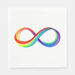 Serviette En Papier Symbole d'infinité arc-en-ciel stratifié