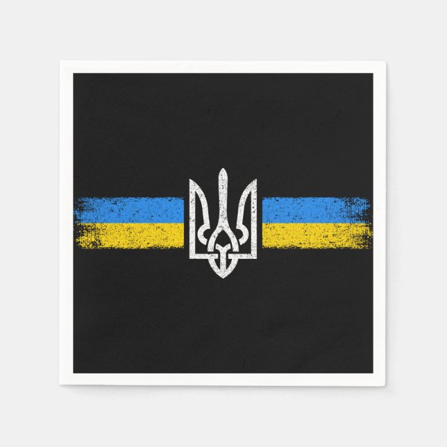 Serviette En Papier SYMBOLE DU Drapeau Ukraine (Devant)