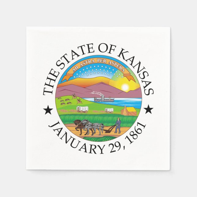 Serviette En Papier Symbole du Kansas (Devant)