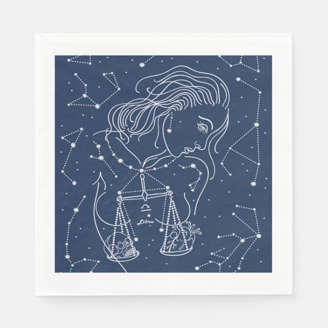 Serviette En Papier Symbole du zodiaque Libra (Devant)