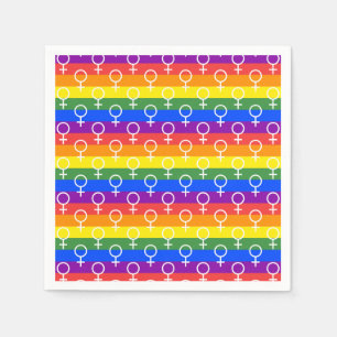 Serviette En Papier Symbole féminin Motif arc-en-ciel