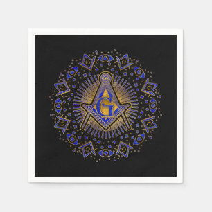 Serviette En Papier Symbole franc-maçonnerie Carré et Compass