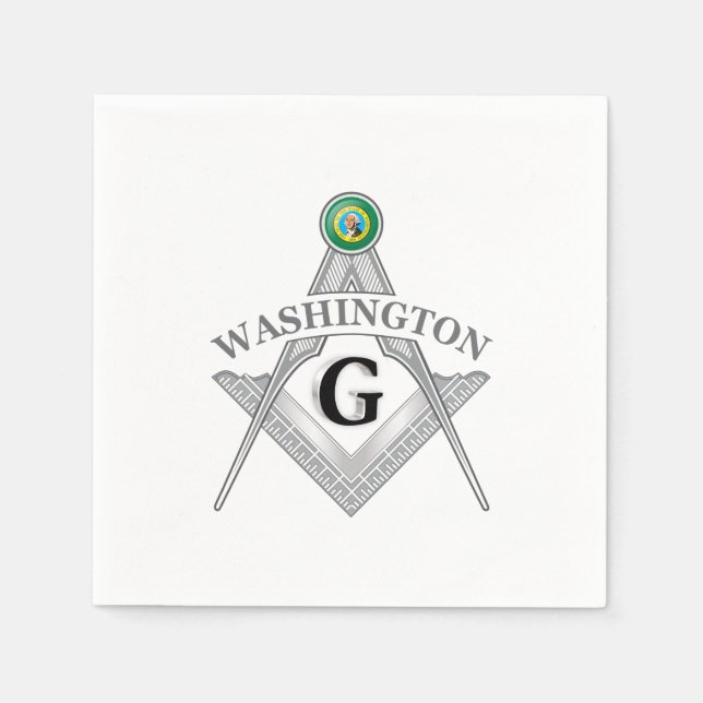 Serviette En Papier Symbole franc-maçonnerie de l'État de Washington (Devant)