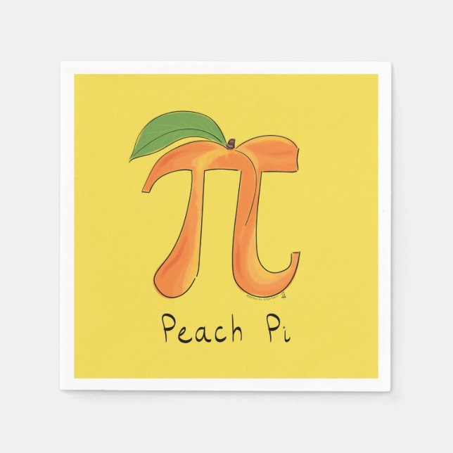 Serviette En Papier Symbole Funny Math Peach Pi drôle (Devant)