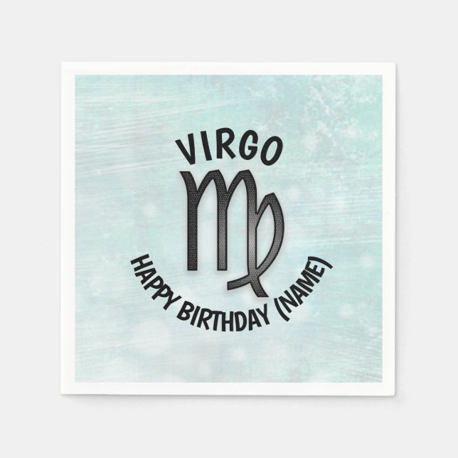 Serviette En Papier Symbole Horoscope Virgo Anniversaire Personnalisé (Devant)
