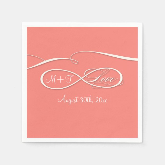 Serviette En Papier SYMBOLE INFINIE SYMBOLE INFINIE AMOUR Mariage Cora (Devant)