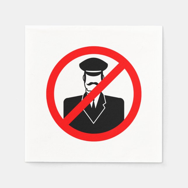 Serviette En Papier Symbole interdit de chauffeur Avertissement drôle (Devant)