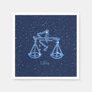Serviette En Papier Symbole Libra Constellation et Zodiac avec étoile