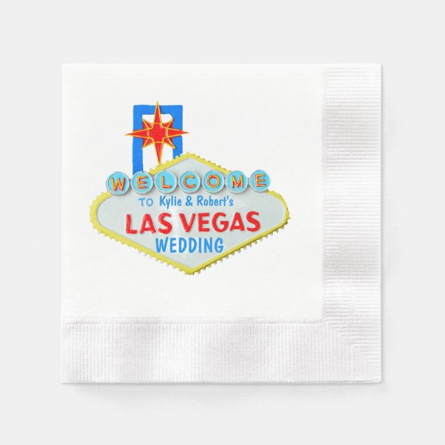 Serviette En Papier SYMBOLE Mariage Las Vegas (Devant)
