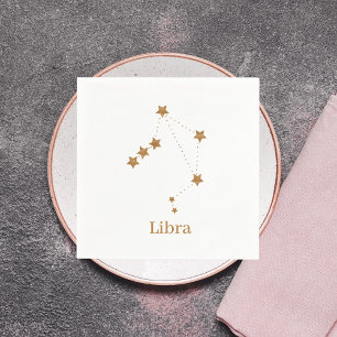 Serviette En Papier Symbole moderne Zodiac Gold Libra   Air de l'éléme