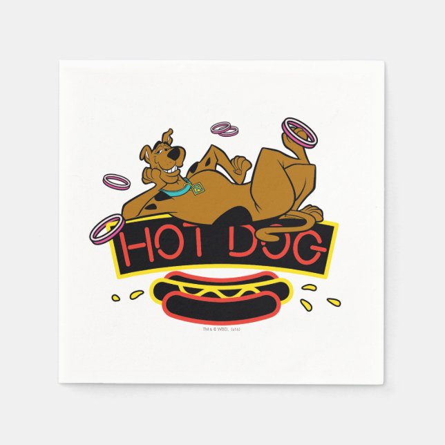 Serviette En Papier Symbole néo-chien de Scooby Doo Hot Dog (Devant)