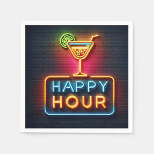 Serviette En Papier SYMBOLE NEON Happy Hour