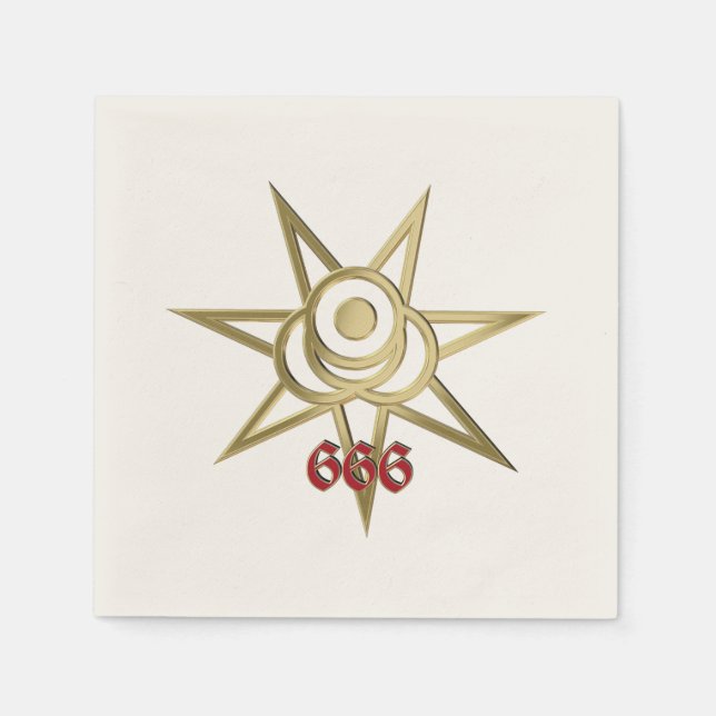 Serviette En Papier Symbole occulte septagram (Devant)