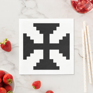 Serviette En Papier Symbole Pixel Art Black Cross