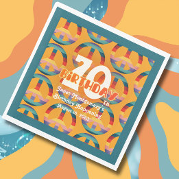 Serviette En Papier SYMBOLE RÉtro Hippie arc-en-ciel de paix 70e anniv