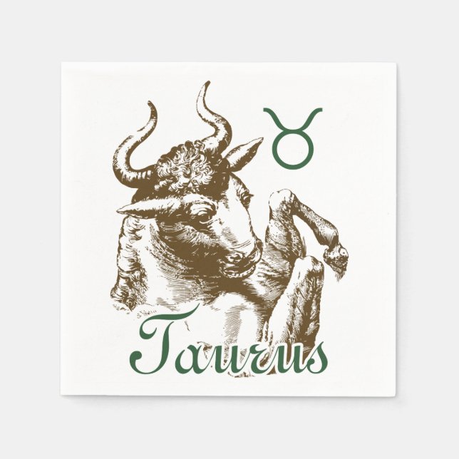 Serviette En Papier SYMBOLE SIGNE Zodiaque Taurus (Devant)