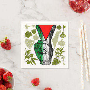 Serviette En Papier Symbole triangle rouge de résistance à la main du 