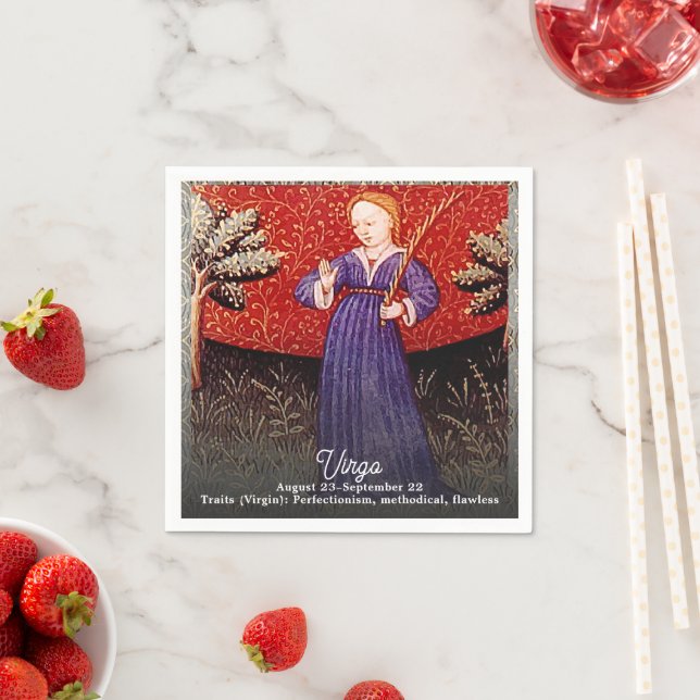 Serviette En Papier Symbole Virgin Zodiac fête d'anniversaire (En situation)