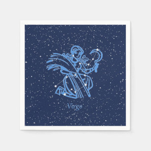 Serviette En Papier Symbole Virgo Constellation et Zodiac avec étoile