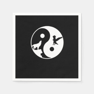 Serviette En Papier Symbole Wolf et Eagle Yin Yang Méditation de l'har